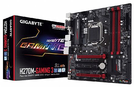 Placa Mãe Gigabyte GA-H270M-GAMING 3 (LGA 1151 - DDR4 2400) Chipset Intel H270 - Slot M2 - USB 3.1