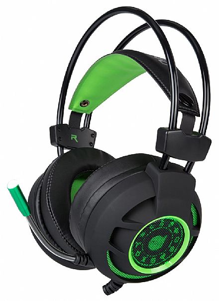 Headset Gamer Dazz Diamond - 7.1 Canais - com Controle de Volume e Microfone - Conector USB - Verde - 624685