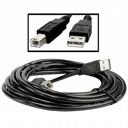 Cabo USB para Impressora - AM/BM - Versão 2.0 High Speed - 3 metros