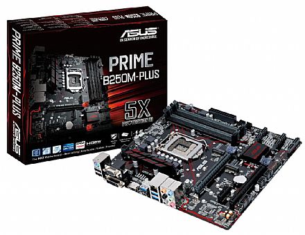 Placa Mãe Asus Prime B250M-PLUS (LGA 1151 - DDR4 2400) Chipset Intel B250 - USB Type C - Slots M.2