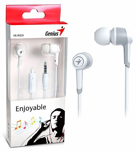 Fone de Ouvido Intra-Auricular Genius HS-M225 - com Microfone - Conector P2 - Branco - 31710193101