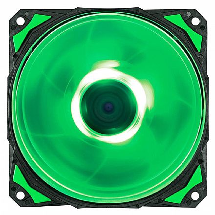 Cooler 120mm PCYes Fury F4 - 1700 RPM - LED Verde - F4120LDVD