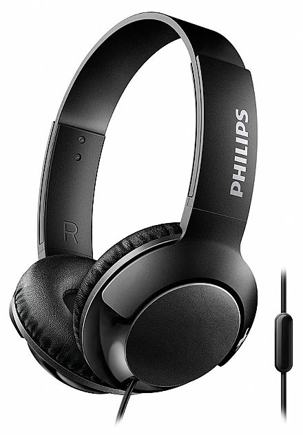 Fone de Ouvido Philips SHL3075BK/00 - Conector P2 - com Microfone - Preto