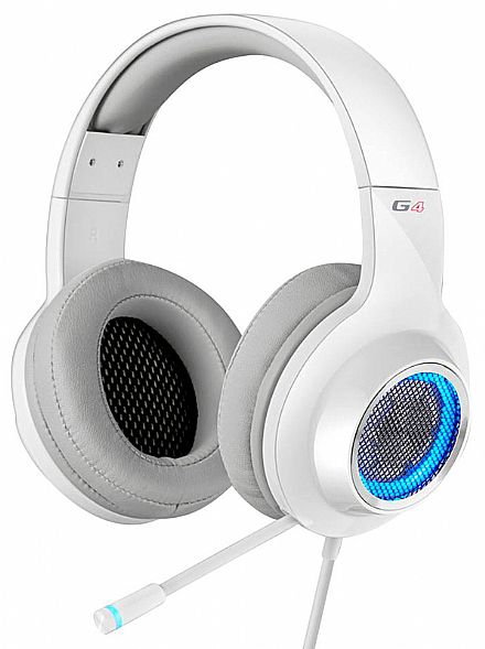 Headset Gamer Edifier G4 - 7.1 Canais - com Vibração e LED - Microfone retrátil - Conector USB - Branco