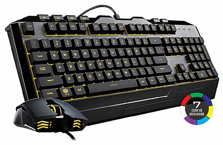 Kit Teclado e Mouse Gamer Cooler Master Devastator lll - LED 7 Cores - 2400dpi - ABNT2 - SGB-3000-KKMF1-BR