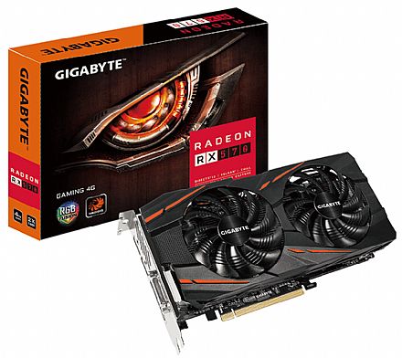 AMD Radeon RX 570 4GB GDDR5 256bits - RGB - Gaming 4G - Gigabyte RX570GAMING-4GD