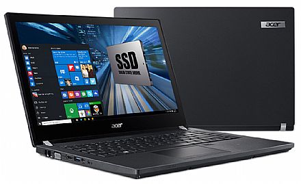Notebook Acer TravelMate P4 TMP449-G2-M-513D - Tela 14", Intel i5 7200U, 16GB DDR4, SSD 240GB, Leitor de Digital, Leitor SmartCard, Windows 10 Professional