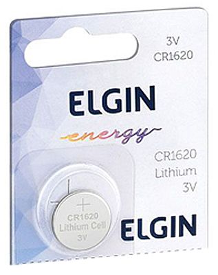 Bateria de Lítio CR1620 Elgin 82303 - Unidade - para calculadoras, agendas eletrônicas, controles remotos, chaves de carros