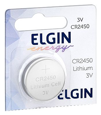 Bateria de Lítio CR2450 Elgin 82305 - Unidade
