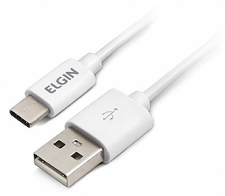 Cabo USB-C para USB - 1 metro - Branco - Elgin 46RCTIPOC000