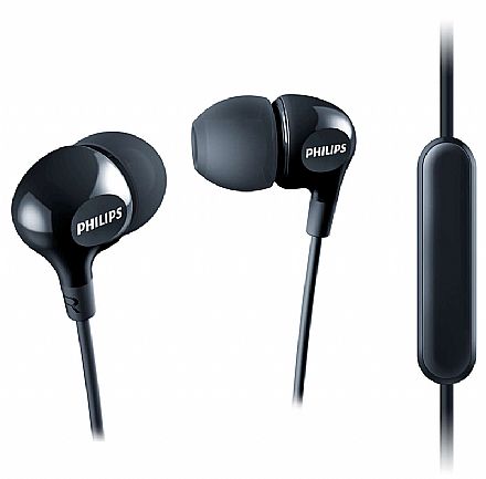 Fone de Ouvido Intra-Auricular Philips SHE3555BK/00 - com Microfone - Conector P2 - Preto