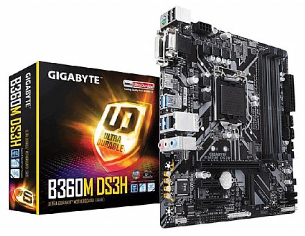 Placa Mãe Gigabyte B360M DS3H - (LGA 1151 - DDR4 2666) - Chipset Intel B360 - 8ª Geração Coffee Lake - Slot M.2 - Micro ATX