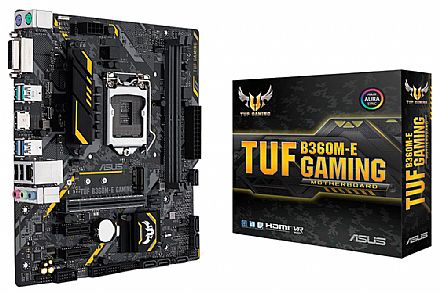 Placa Mãe Asus TUF B360M-E GAMING (LGA 1151 - DDR4 2666) Chipset Intel B360 - 8ª Geração Coffee Lake - Slot M.2 - Intel Optane - Iluminação LED