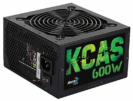 Fonte 600W Aerocool KCAS - PFC Ativo - Eficiência 85% - 80 PLUS® Bronze - KCAS-600W