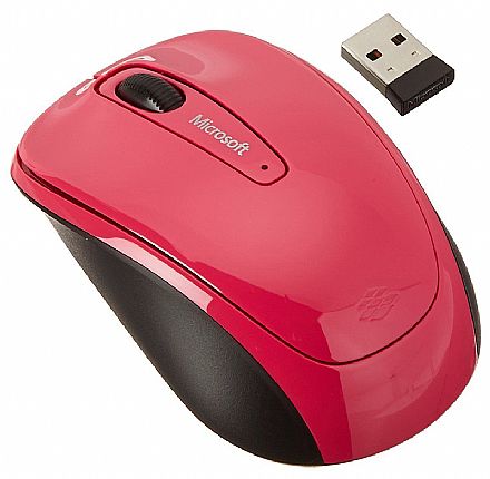Mouse sem Fio Microsoft Mobile 3500 - Rosa - GMF-00279