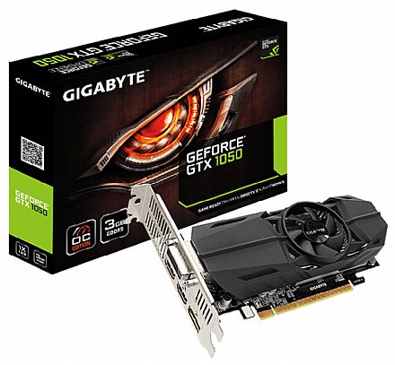 GeForce GTX 1050 3GB GDDR5 128bits - Low Profile - Gigabyte GV-N1050OC-3GL