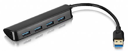 HUB USB 3.0 Slim - 4 Portas - Super Speed - Preto - Multilaser AC289