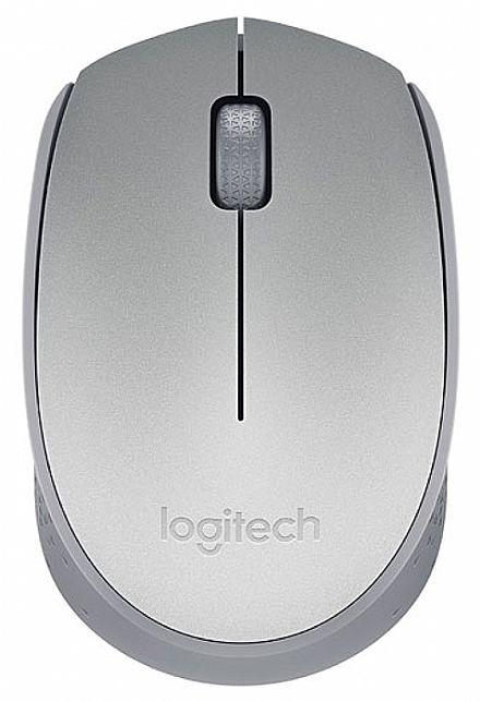 Mouse sem Fio Logitech M170 - 2.4GHz - 1000dpi - Prata - 910-005334