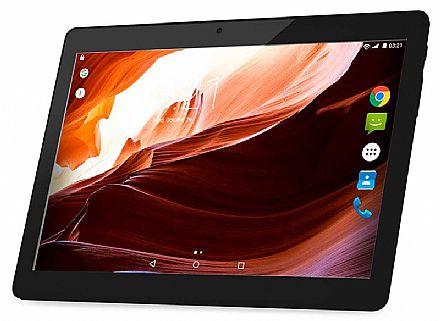 Tablet Multilaser M10A - Tela 10", Quad Core 1.3GHz, 16GB, WiFi + 3G, Android 6.0 - Preto - NB253 - **Liquidação Peça de Vitrine**