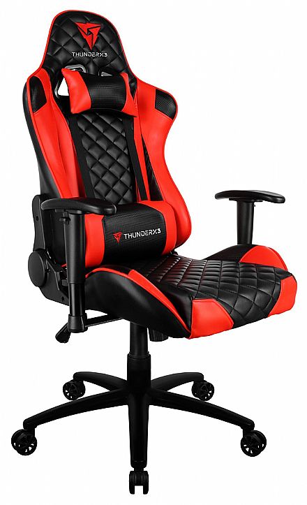 Cadeira Gamer ThunderX3 TGC12 - Encosto Reclinável de 180º - Construção em Aço - Vermelha e Preta