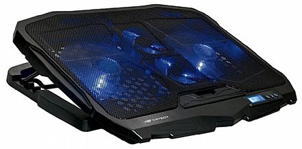 Suporte para Notebook C3Tech - até 17" - com LED - 5 Ajustes de Altura - 2 portas USB - NBC-100BK