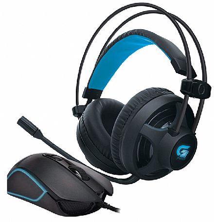 Kit Gamer Headset e Mouse Fortrek - Headset G Pro H2 + Mouse Pro M7 - Controle de volume e Cancelamento de Ruídos - 4800dpi - 8 Botões - Mouse com LED RGB