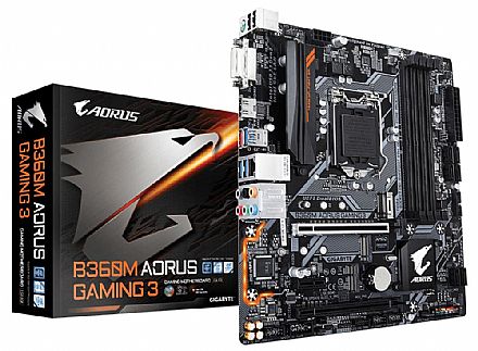 Placa Mãe Gigabyte B360M AORUS GAMING 3 - (LGA 1151 - DDR4 2666) Chipset Intel B360 - Slot M.2 - Micro ATX