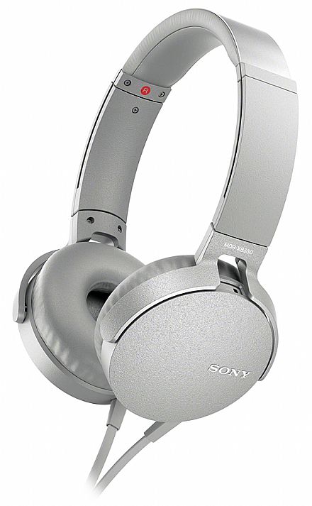 Fone de Ouvido Sony XB550 - com Microfone - Conector P2 - Branco - MDRXB550AP/WBR