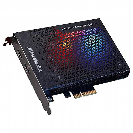 Captura de Video Live Gamer AVerMedia GC573 - PCI-E - 4K HDR - HDMI - com LED RGB - Ideal para Gravar Jogos