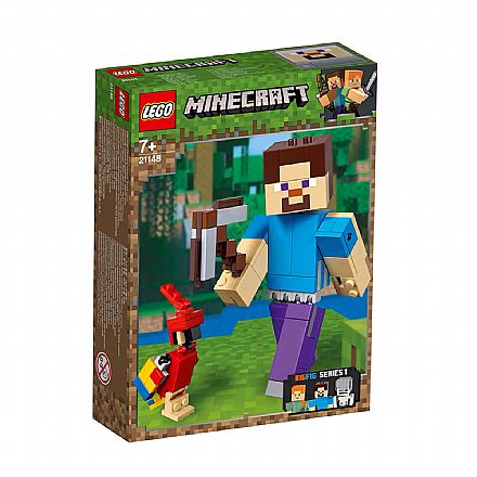 LEGO Minecraft BigFig - Grande Steve com o Papagaio - 21148