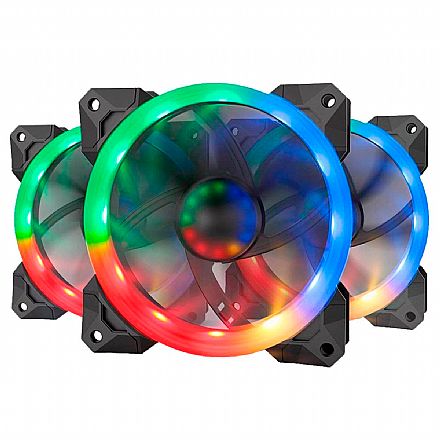 Kit Cooler RGB + Controlador com Controle Remoto Redragon - GC-F008