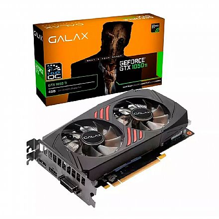 Placa de Vídeo GeForce GTX 1050 Ti 4GB GDDR5 128bits - 1-Click OC Edition - Galax 50IQH8DSC7CB