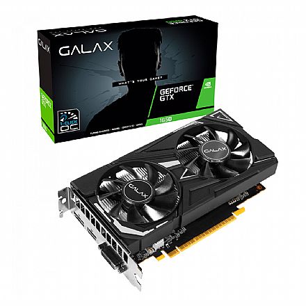 Placa de Vídeo GeForce GTX 1650 4GB GDDR5 128bits - 1-Click OC - Galax 65SQH8DS08EX