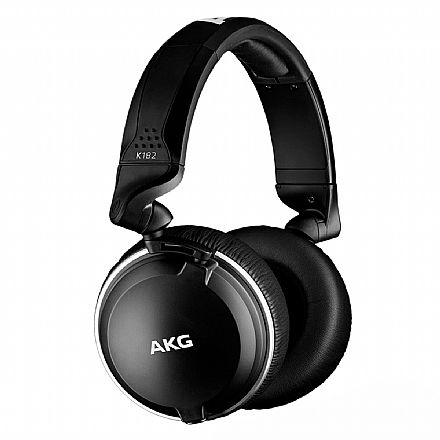 Fone de Ouvido AKG K182 Profissional - Fechado - Cabo Removível 3m - Conector P2 e adaptador P10 - Isolamento Sonoro - Drivers de 50mm - Dobrável - Preto