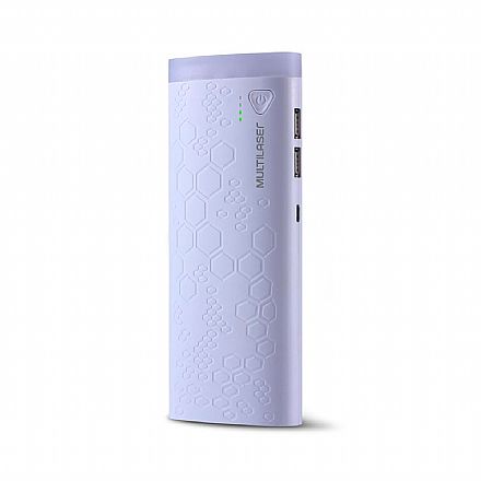 Power Bank Carregador Portátil Multilaser CB112 - Bateria Externa 10000mAh - Função Lanterna - 2 Portas USB - para Smartphones, Tablets - Branco