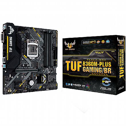 Placa Mãe Asus TUF B360M-PLUS GAMING/BR (LGA 1151 - DDR4 2666) - Chipset Intel B360 - USB 3.1 Tipo C - Slot M.2 - Micro ATX