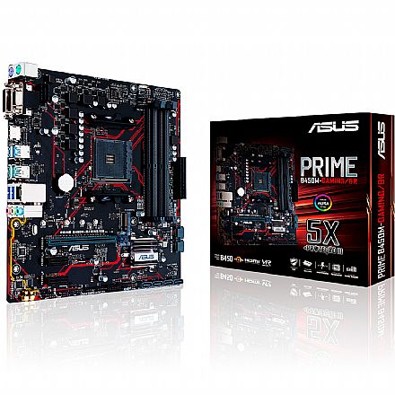 Placa Mãe Asus Prime B450M GAMING/BR (AM4 - DDR4 3466 O.C) - Chipset AMD B450 - USB 3.1 - Slot M.2 - Micro ATX