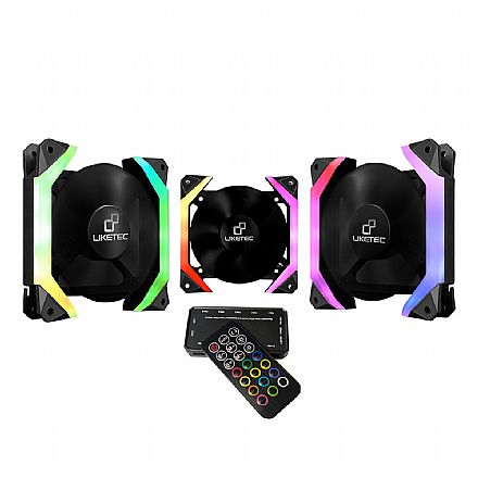 Kit Cooler RGB + Controlador com Controle Remoto Liketec Fantom - Formato Hexagonal