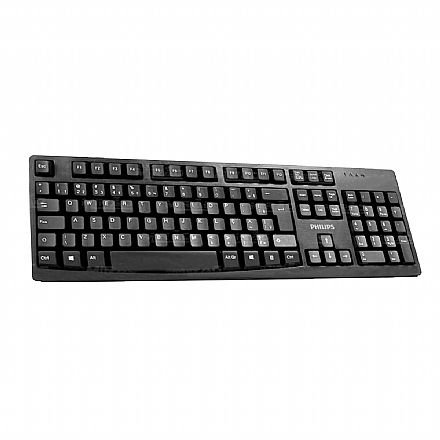 Teclado USB Philips K214 - ABNT - Preto