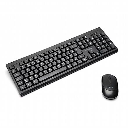 Kit Teclado e Mouse sem Fio Philips Convenience - ABNT - SPK6324