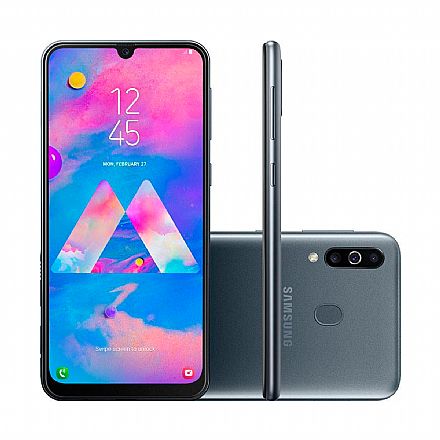 Smartphone Samsung Galaxy M30 - Tela 6.4" Super AMOLED Infinita, 64GB, Dual Chip 4G, Câmera Tripla 13MP + 5MP + 5MP, Leitor de Digital - Preto - SM-M305M/64DL