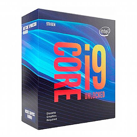 Intel® Core i9 9900KF - LGA 1151 - Octa Core - 3.60GHz (5.0GHz Turbo) - Cache 16MB - 9ª Geração Coffee Lake Refresh - BX80684I99900KF - sem Gráfico integrado e Cooler [i]