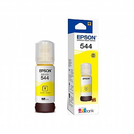 Refil de Tinta Epson T544420-AL - 65ml - Amarelo - Para Multifuncionais Tanque de Tinta Epson L1110 / L3110 / L3150 / L3210 / L3250 / L5190 / L5290