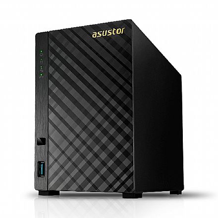 Sistema de Storage de 2 baias Asustor NAS AS1002T V2 - Gigabit - USB 3.0 - Suporta 2 HDs SATA