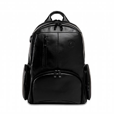 Mochila de couro legítimo Nordweg Black Edition - Italiano Preto - para Notebook - NW072B-IP