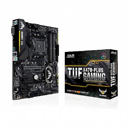 Placa Mãe Asus TUF X470-PLUS GAMING (AM4 - DDR4 3466 OC) - Chipset AMD X470 - USB 3.1 Tipo C - Slot M.2 - ATX