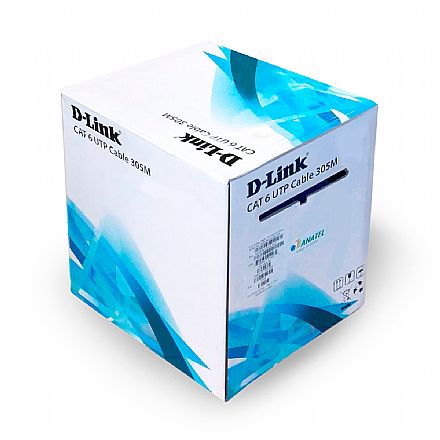 Caixa de Cabo UTP Cat 6 para rede - D-Link - Homologado - 305 metros - CM - Azul - NCB-C6UBLUR-305