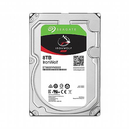 HD 8TB NAS SATA - 7200RPM - 256MB Cache - Seagate IronWolf - ST8000VN0022