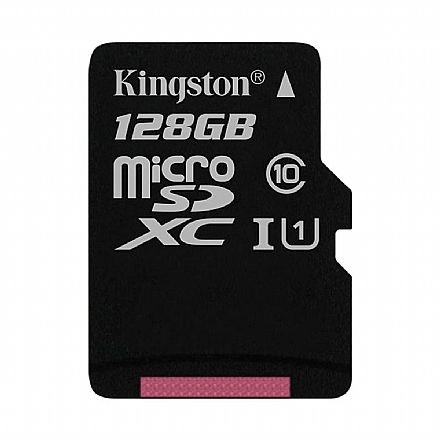 Cartão 128GB Micro SD - Classe 10 - Velocidade até 80MB/s - Kingston SDCS/128GBSP [i]