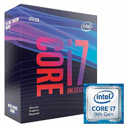 Intel® Core i7 9700KF - LGA 1151 - 3.6GHz (Turbo 4.9GHz) - Cache 12MB - 9ª Geração Coffee Lake Refresh - BX80684I79700KF - Sem Cooler